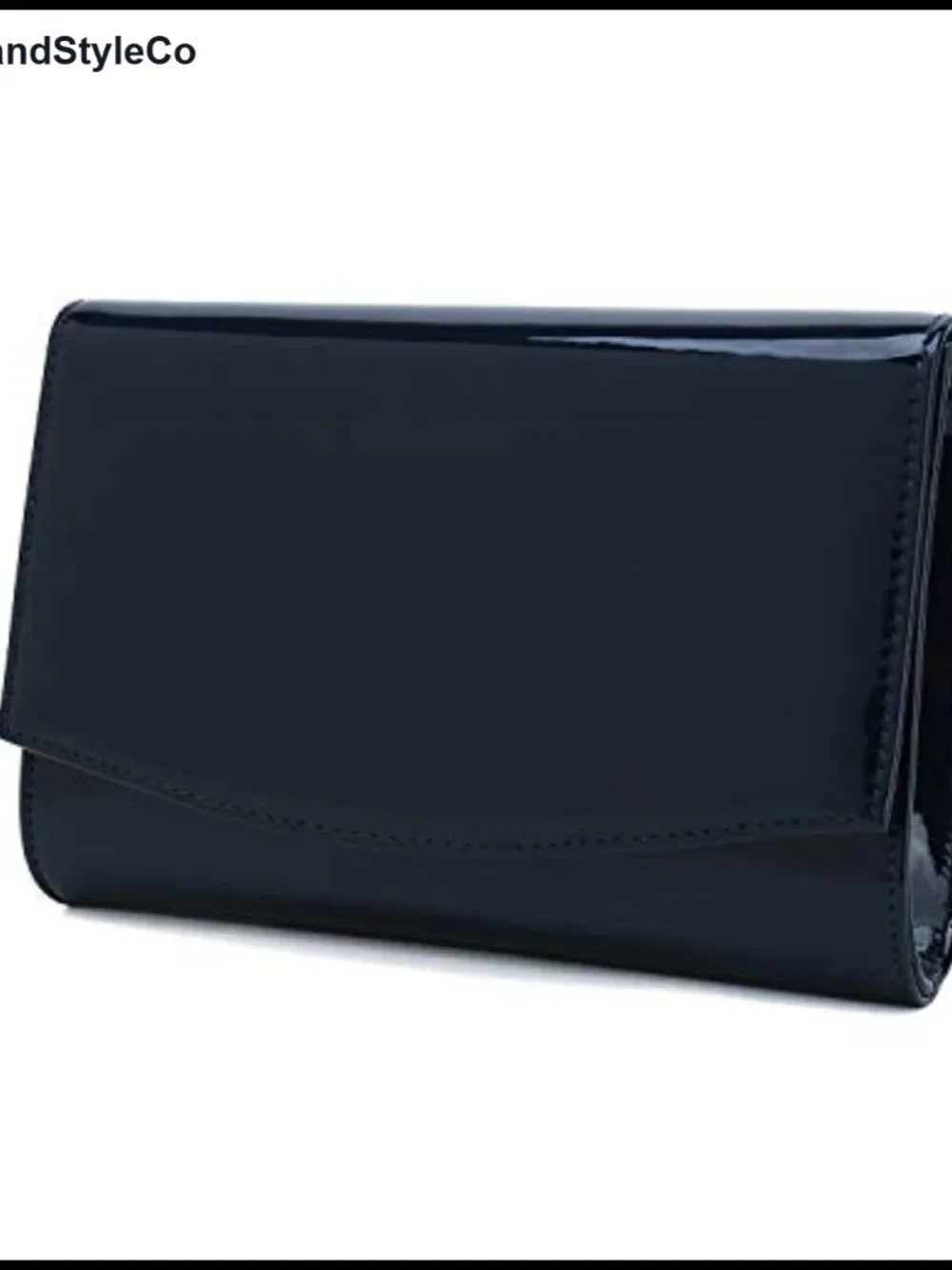 Patent Vegan Leather Flap Clutch Elegant Evening Bag Dress Purse